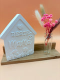 Dekohaus "Beste Mama" mit Blumendeko - Muttertags Geschenk